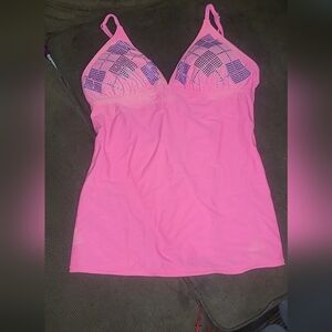 Arizona Jean Company Pink and Mint Green Bikini Top